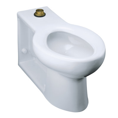 Anglesey Floor-Mounted Wall-Outlet 1.6 GPF Flushometer Valve Elongated Bowl with Integral Seat and Top Inlet