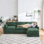 Canapé modulaire en chenille de 113 po, siège en L 3-4 places avec repose-pieds et poches latérales pour salon