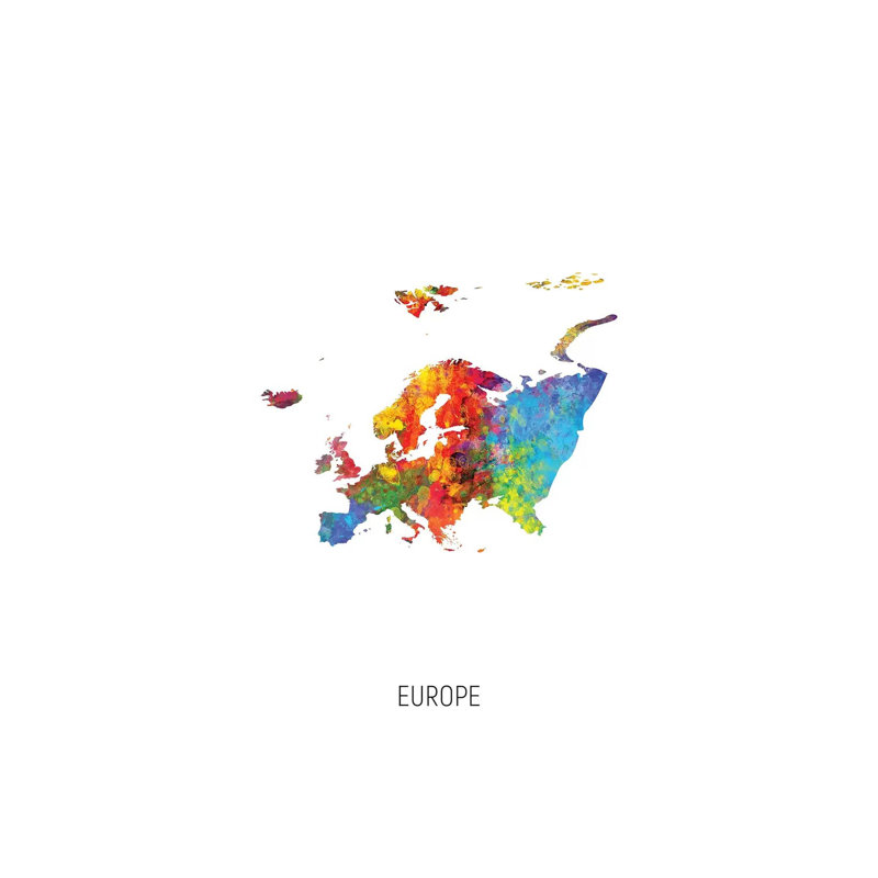 Europe Map by Michael Tompsett - Wrapped Canvas Gallery-Wrapped Canvas Giclée, 152.5 cm H x 101.5 cm W