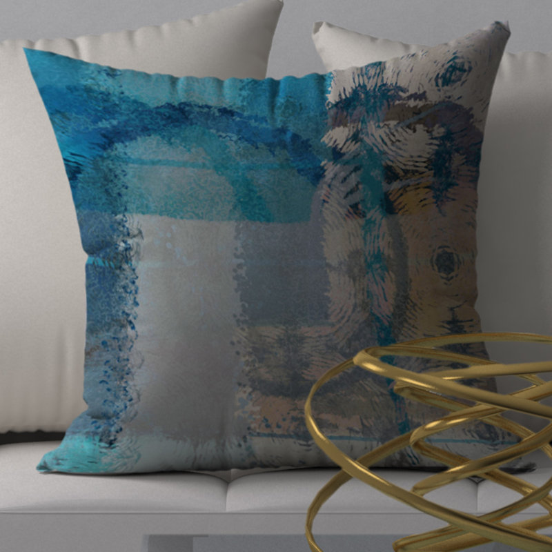 Abstract Throw Pillow, 18" H x 18" W