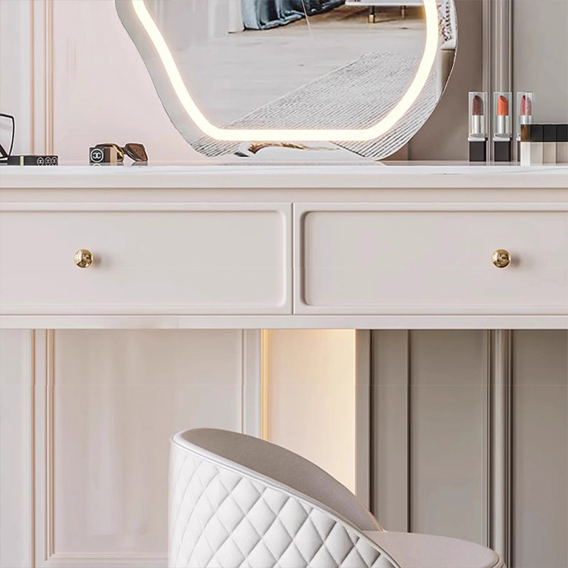 Makeup Vanity with Light mirror,4 drawers