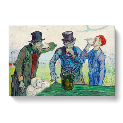 The Drinkers After Daumier by Vincent Van Gogh - Wrapped Canvas Painting