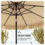 Parasol de terrasse Outsunny Hula de 2,6 m (8,5 pi) avec toile à double niveau et structure métallique, idéal pour le jardin, la terrasse et la piscine.