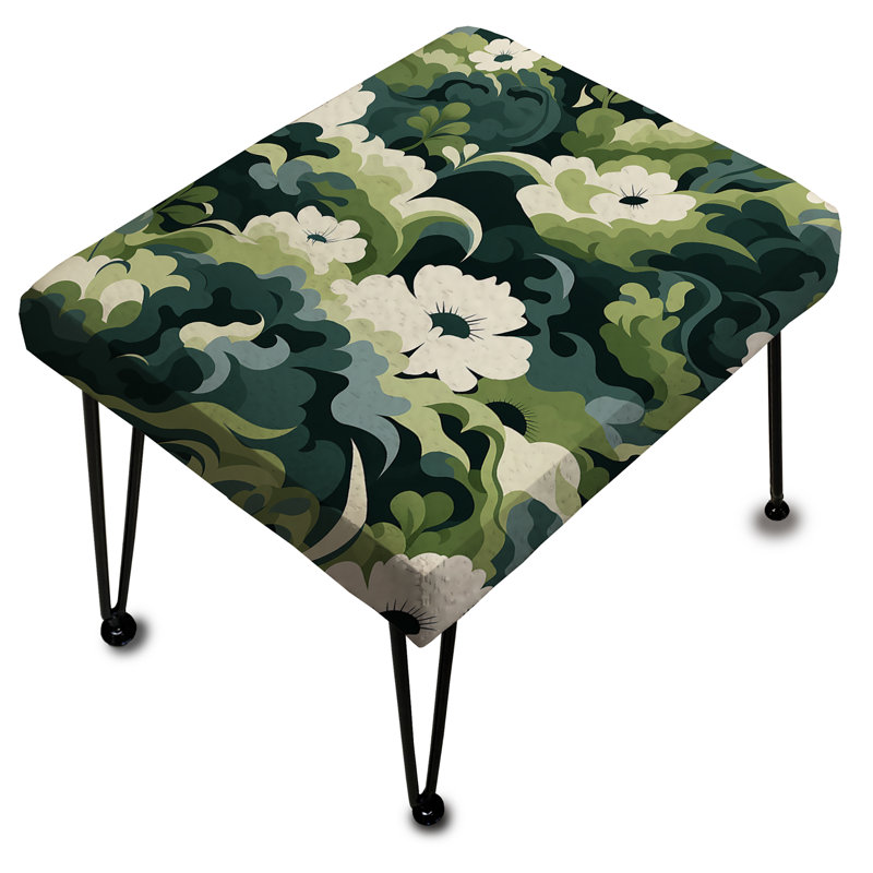 Zen Floral Retreat - Floral Rectangle Ottoman