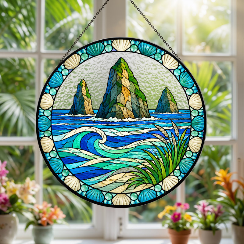 Nautical & Beach Window Panel, H 12 po