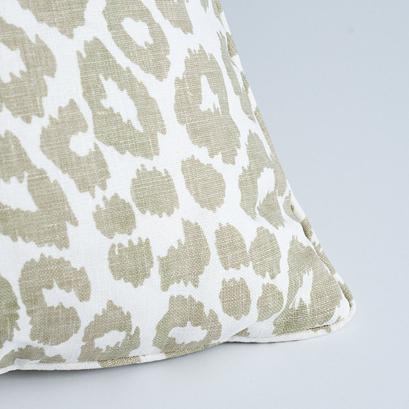 Iconic Leopard Pillow, 18" x 18", Linen