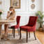 Ensemble de 2 chaises d'appoint de cuisine en bois massif avec garniture cloutée et support pour haut dossier Farmhouse, capacité de poids de 350 lb-1590159140
