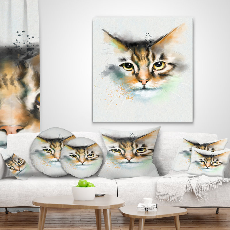 Oreiller solide look of cat, 16 po x 1 po, Coussin décoratif