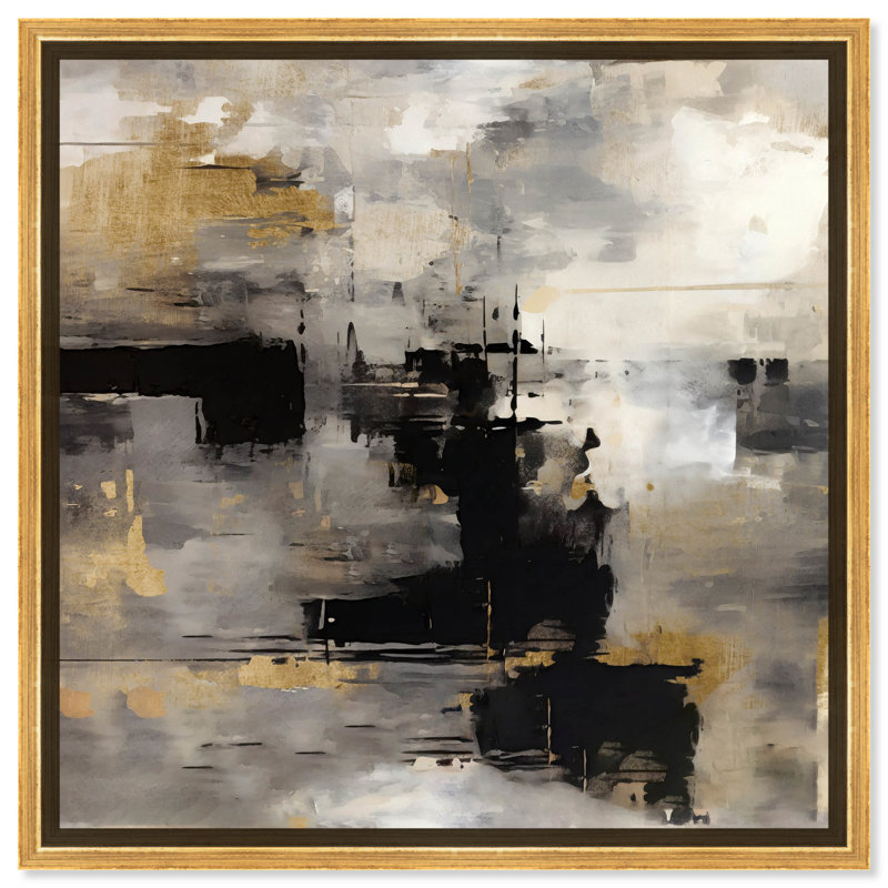 Art industriel abstrait sur toile, art industriel, H 13 po x l 13 po, Cadre noir