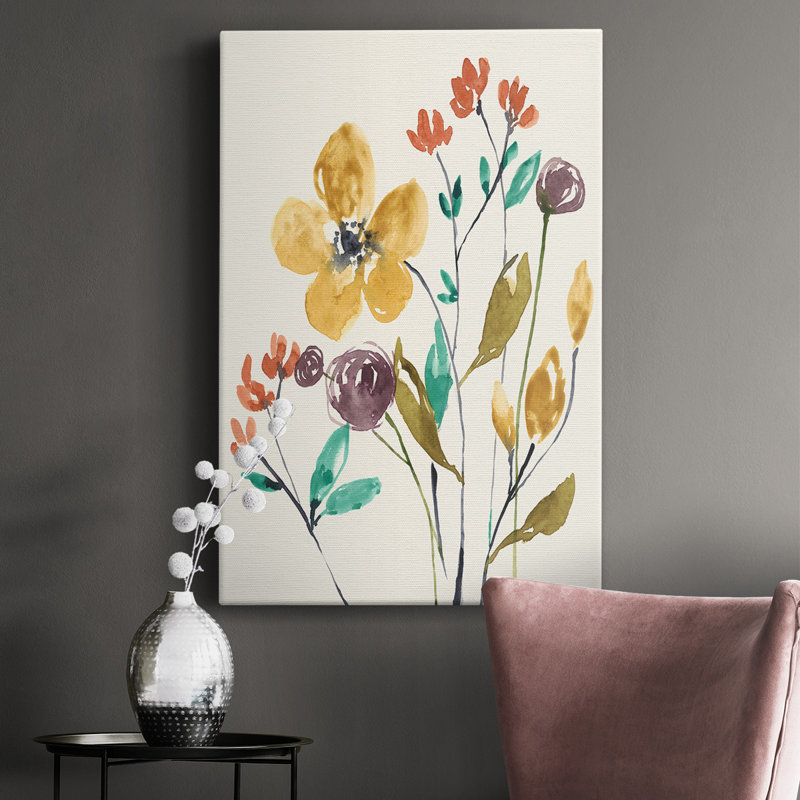 «Whimsy Flowers I», reproduction sur toile tendue, L 24 po x H 36 po