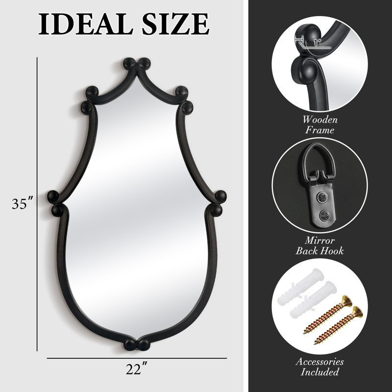 Miroir mural en bois, 36 po x 22 po