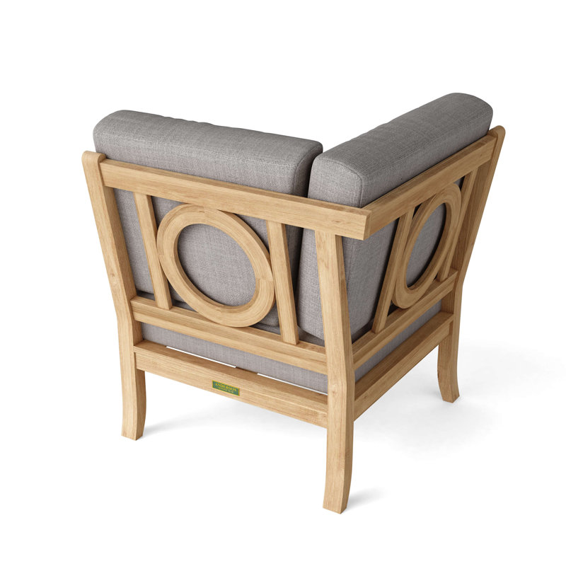 Natsepa Outdoor Teak Corner Wedge Lounge Chair