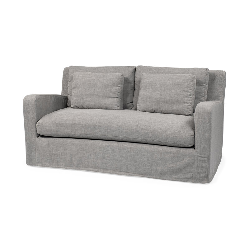 Causeuse à accoudoirs carrés 69 po Nessa, Gris