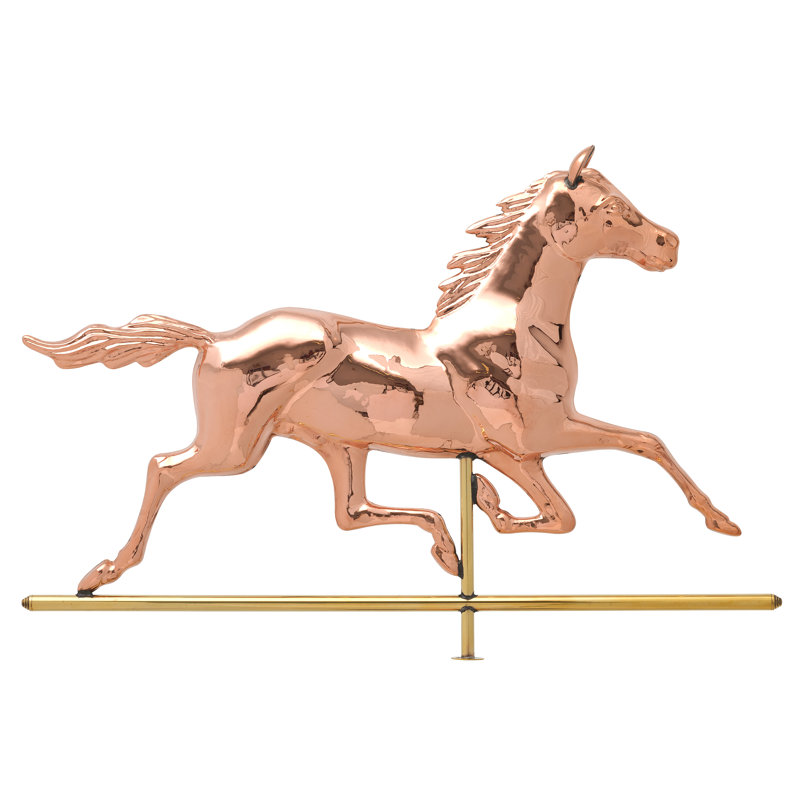 Girouette de cheval cuivre, Poli