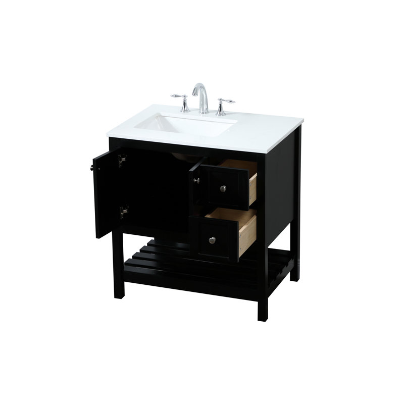 Ensemble de meuble-lavabo simple 32 po Krish, Noir