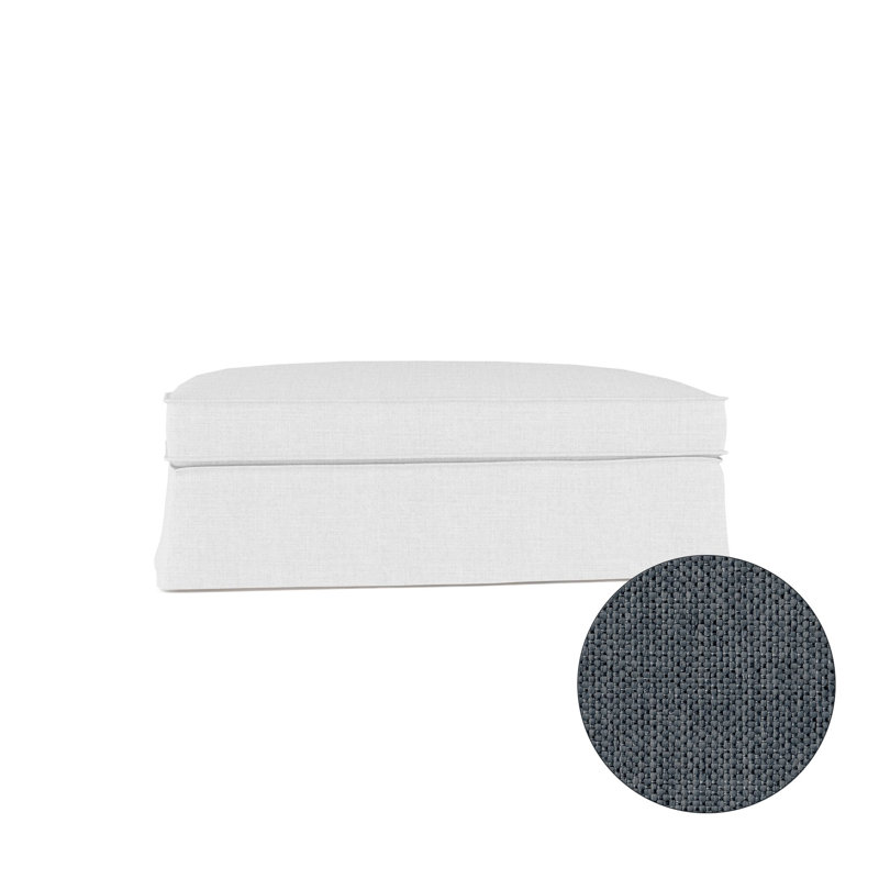 Mulberry Ottoman, Plush Velvet Oyster, Weathered