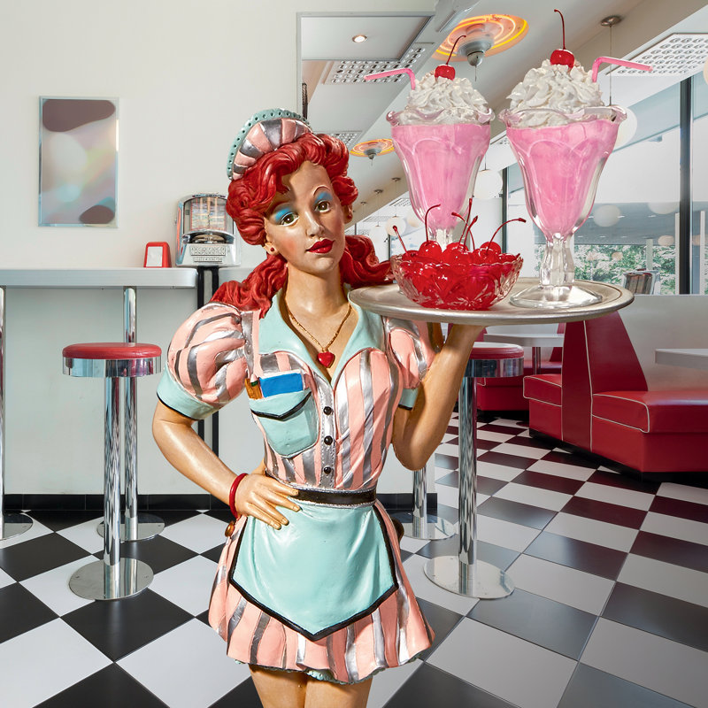 Retro Rosie Diner Dame Serving Table Statue