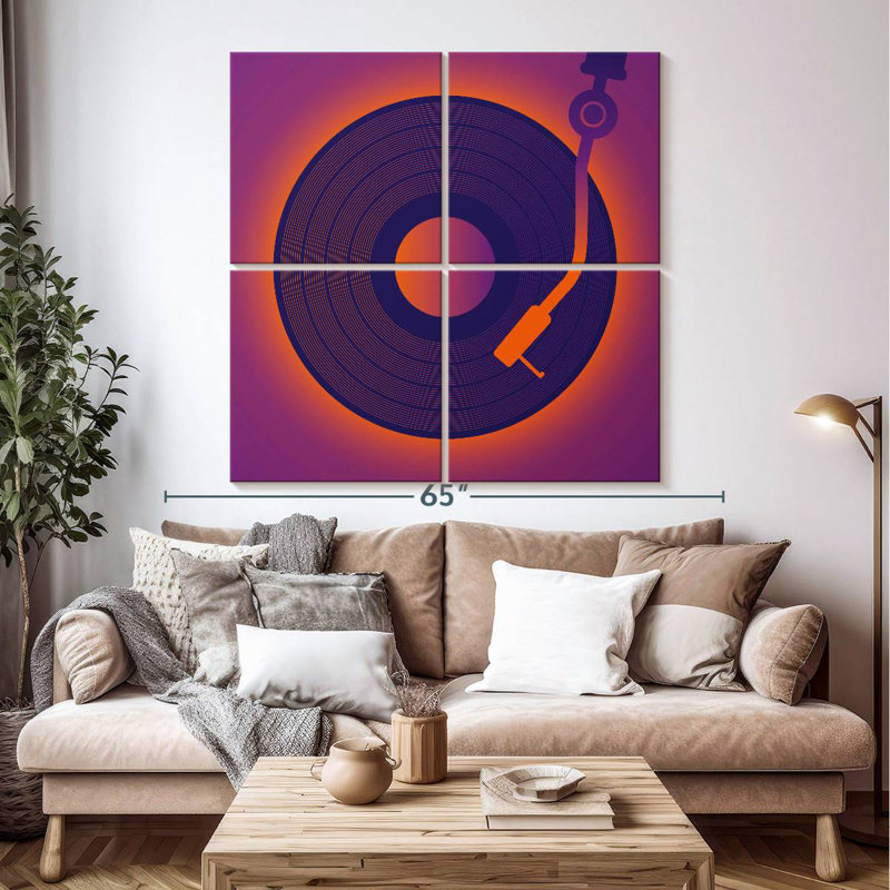 Abarca Glowing Vinyl Record, 38" H x 38" W