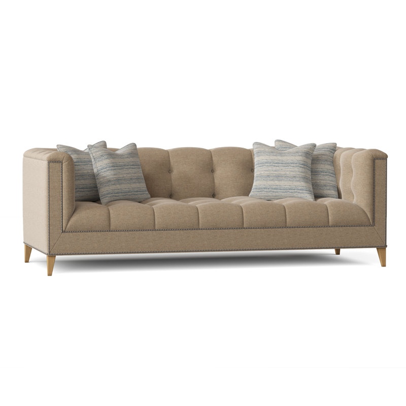 Dashing Upholstered 87'' Sofa, Elise Flax, Amber, Asher Lemon