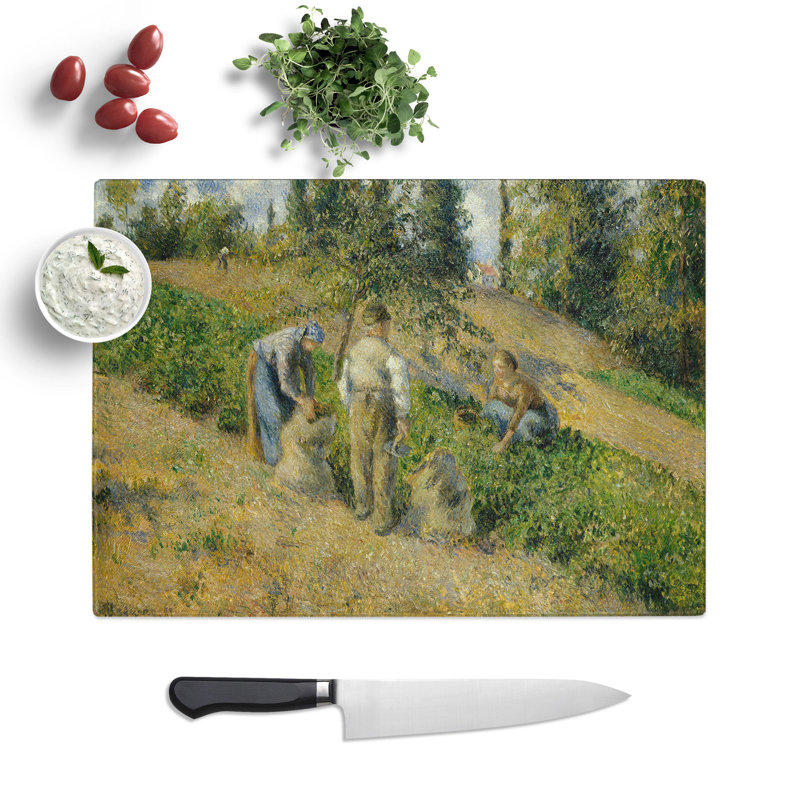 The Harvest by Camille Pissarro Chopping Board, 28.5cm W x 39cm L