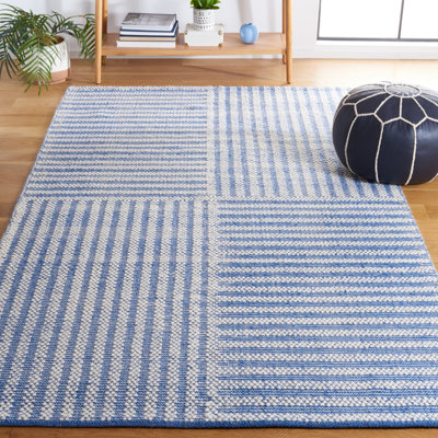 Karpeta Striped Hand Woven Wool and Cotton Area Rug
