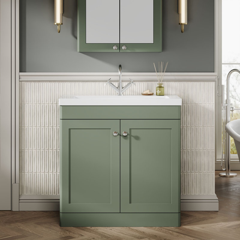 Classique Bathroom Vanity, Satin Green, 81.3 cm W