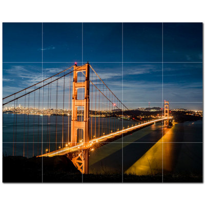 Panneau mural décoratif en céramique satinée Bridge Photo 6 po x 6 po