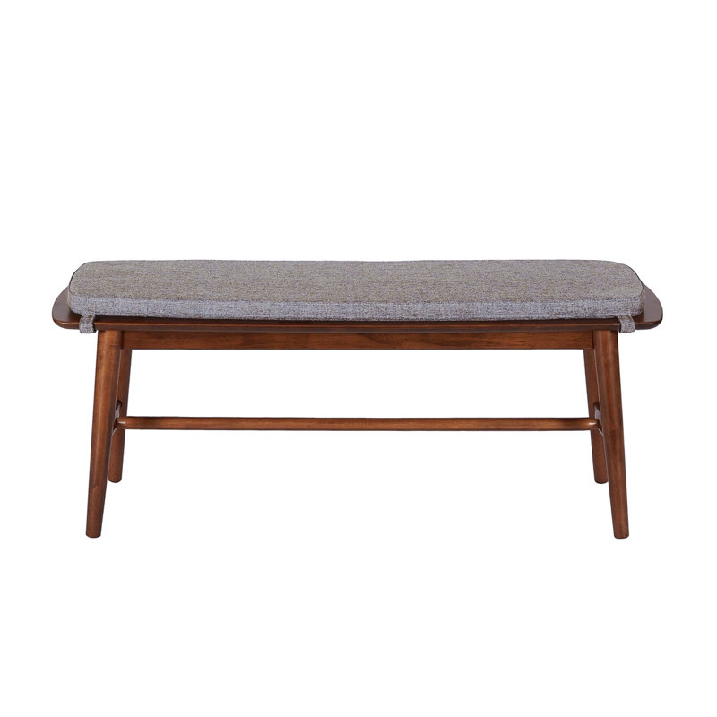 Mayers Cotton Upholstered Bench, Walnut, 17.32" H x 55.11" W x 13.37" D