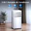 Climatiseur portatif 4-en-1 10 000 BTU Electactic, refroidit jusqu'à 450 pieds carrés, ultra silencieux = 45 dB, télécommande à DEL, minuterie de 24 heures, roues faciles à déplacer et filtre lavable-131133533
