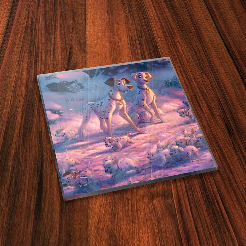 (Symboles) Ensemble de sous-verres en verre Starfire, Disney / 101 Dalmatiens en fuite