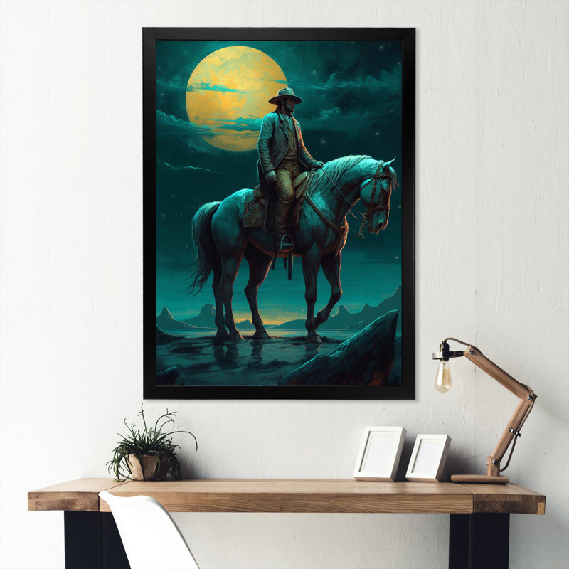 Night Rider II sur impression sur toile, Cadre d'angle fermé noir, H 20 po x l 12 po x P 1 po