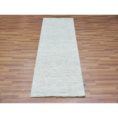 Jilisa One-of-a-Kind 2'6" X 6' New Age Runner Wool Area Rug Gray