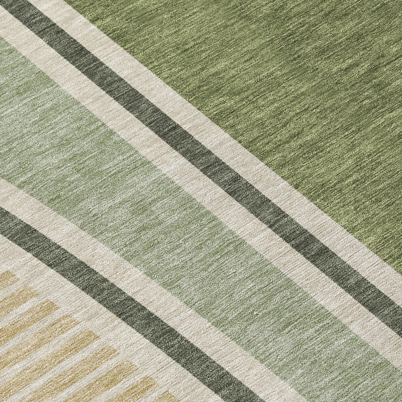Machine Washable Indoor/Outdoor Chantille ACN2505 Modern Rug, Rectangle 8' x 10', Olive