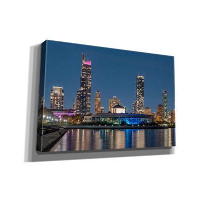 Epic Graffiti 'Chicago Nighttime Skyline 6' by Epic Portfolio Canvas Wall Art, 18" x 12"