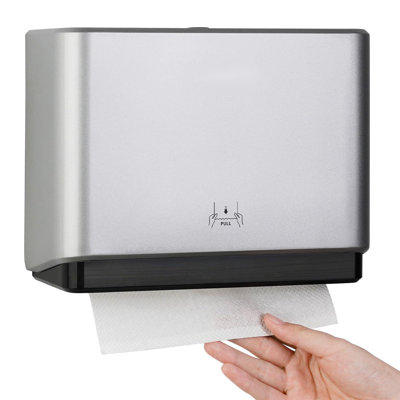200-Sheet Wall-Mounted Paper Towel Dispenser, Fits Multi-Fold Towels Up To 10X3.1 Inches, Perfect For Home & Business (Silver)