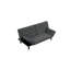 Futon-lit gris foncé avec siège et dossier capitonnés en biscuit - Accoudoirs réglables, canapé convertible pour le salon, design multifonctionnel contemporain