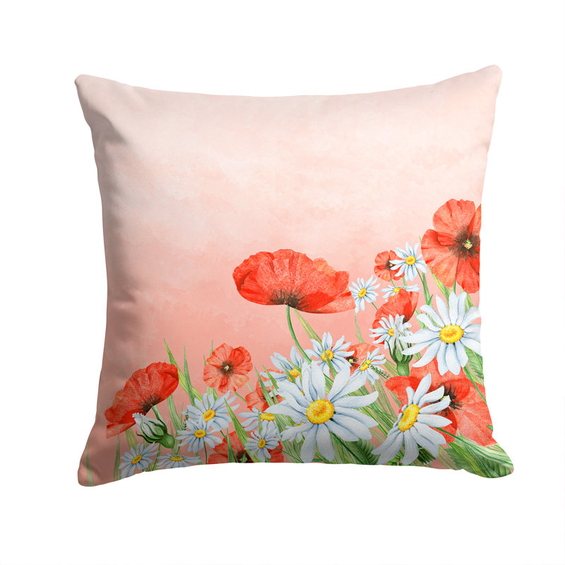 Coussin décoratif intérieur/extérieur chamomiles, 14 po x 14 po