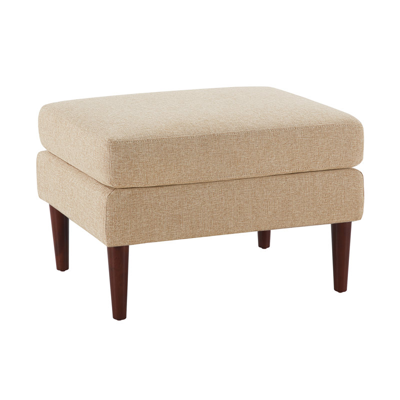 Repose-pieds standard large de 27 po Corwith, Tissu brun clair / noyer foncé