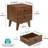 Acacia Silvia Solid Wood Nightstand with 2 - drawer-1968480213