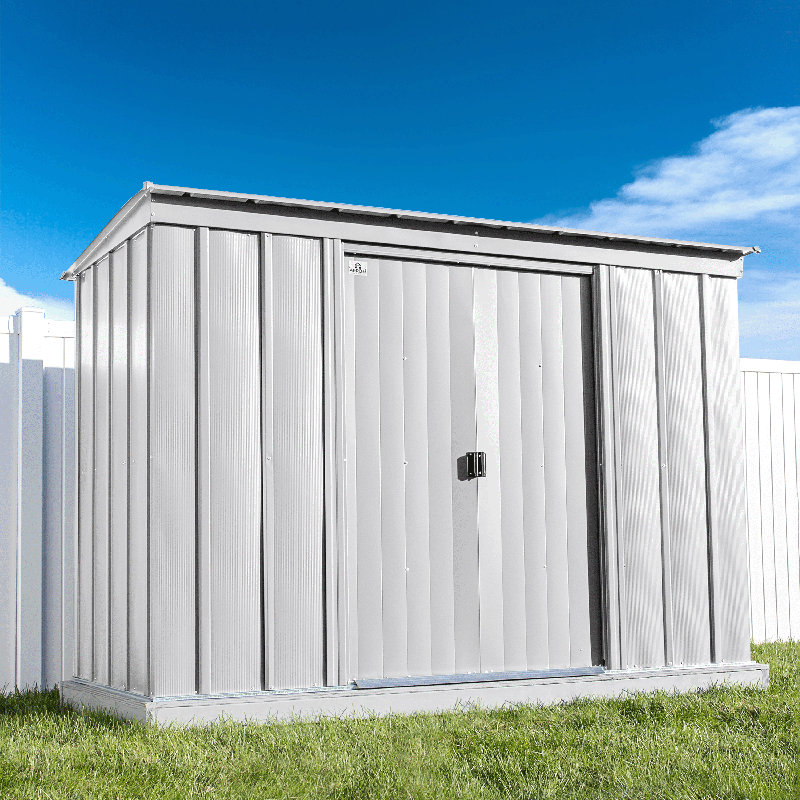 Classic Steel Storage Shed, 10X4, Flute Grey, Flute Gray