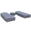 Cambridge Reclining Sun Lounger with Cushions-40074272-40074271