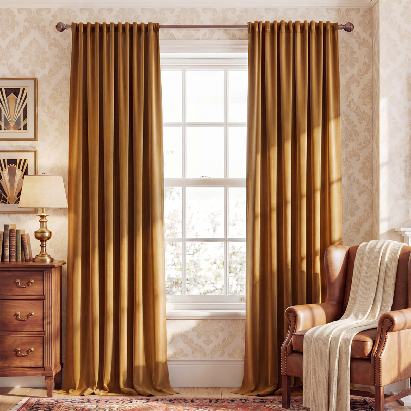  Velvet Blackout Curtains for Living Room, Thermal Insulated Luxury Drapes for Bedroom, Room Darkening Back Tab Velvet Window Treatments