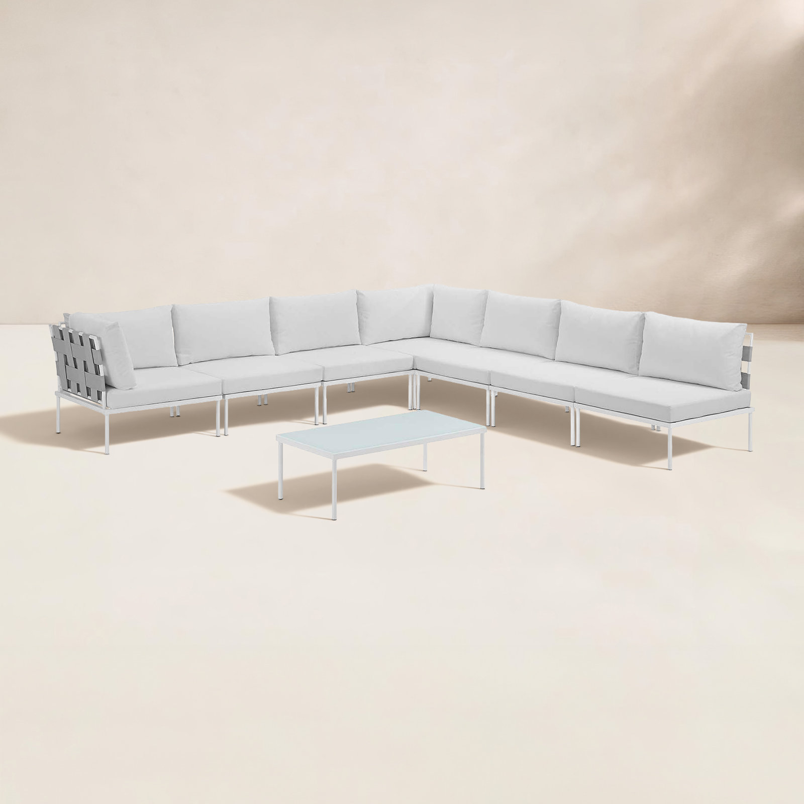 Harmony 8-Person Patio Seating Group, White