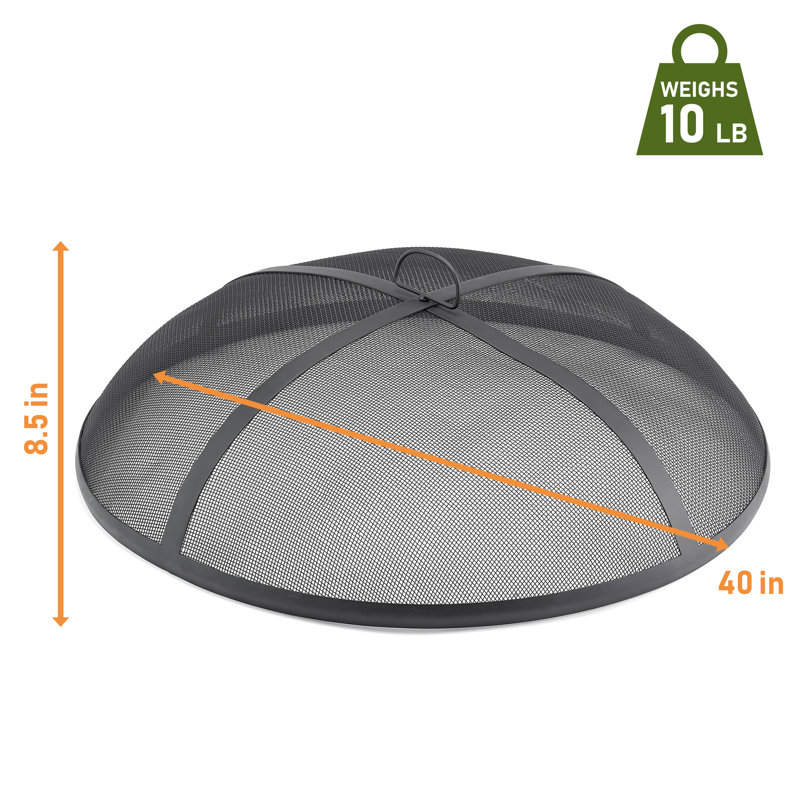 Round Steel Spark Screen, 8.5" H x 40" W x 40" D