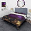 Mauve pivoine liquide or III - ensemble de housse de couette floral pivoine - microfibre de polyester-1206866899