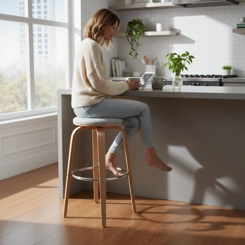 Kharter Swivel Upholstered Counter Stool