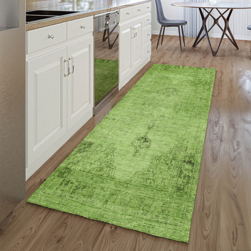 Premium Machine Washable Kiyondrea Aloe Rug, Runner 2'3" x 7'6"