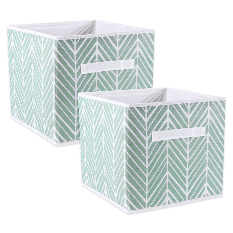 Ebern Designs Amarillis Fabric Bin, 11" H x 11" W x 11" D, Mint