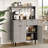 Fluted Sideboard Buffet Cabinet with Storage, Modern Coffee Bar Cabinet with Adjustable Shelves & 2 Drawers, Wood Buffet Console Table for Kitchen Dining Living Room Entryway Hallway, Grey-479930421