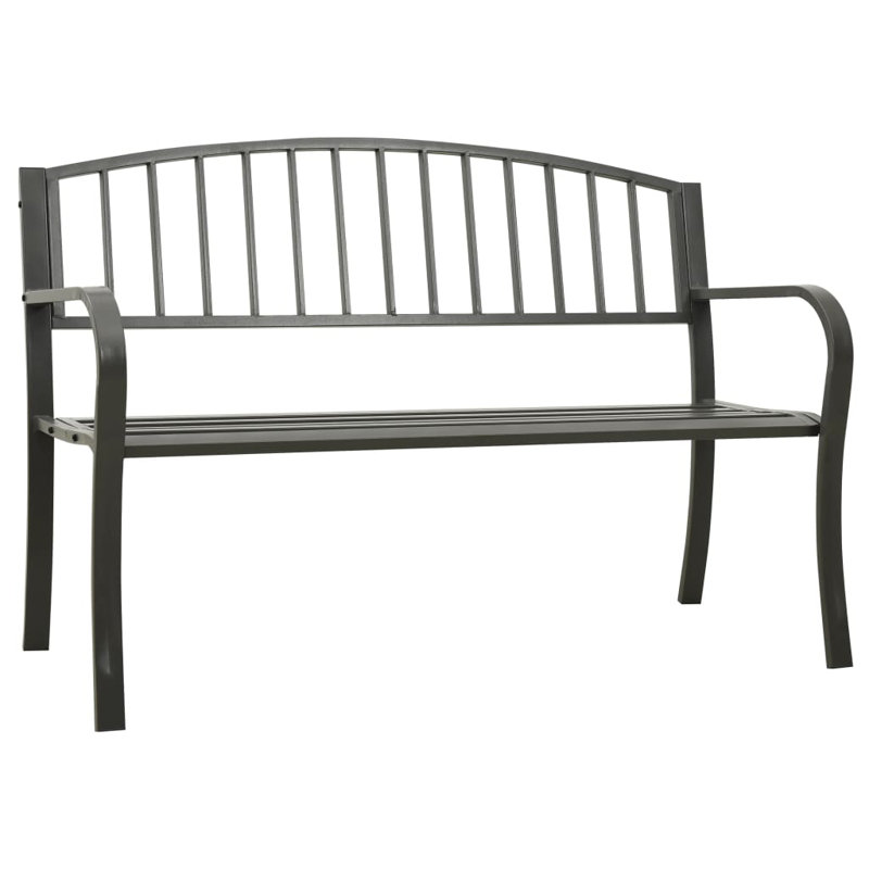 Banc de jardin pour l'extérieur en acier, Gris